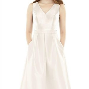 Alfred Sung High Low Palomino Bridesmaid Dress